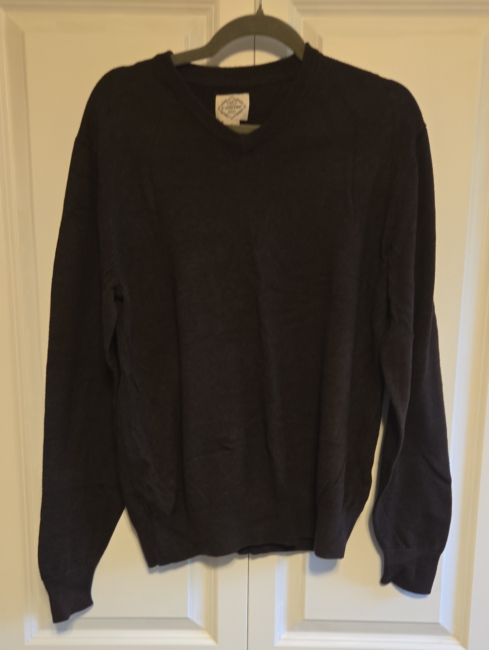 St. John's Bay Men's V-Neck Sweater - Dark Brown - M